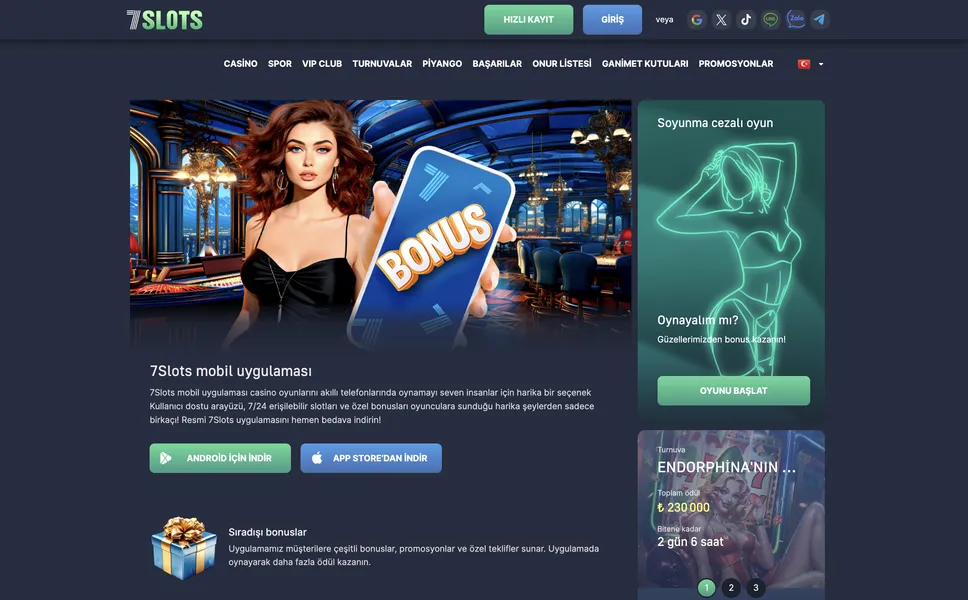 7Slots mobil kullanım